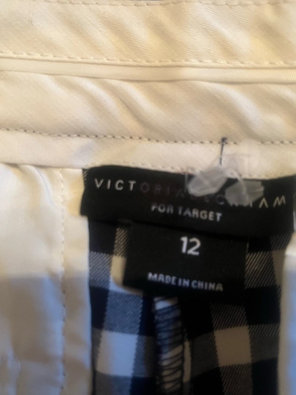 Victoria Beckham x Target Blue Gingham Cropped Pants - Picture 3 of 7